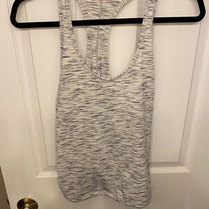 Lululemon White & Black Space-Dye Racerback Tank Top